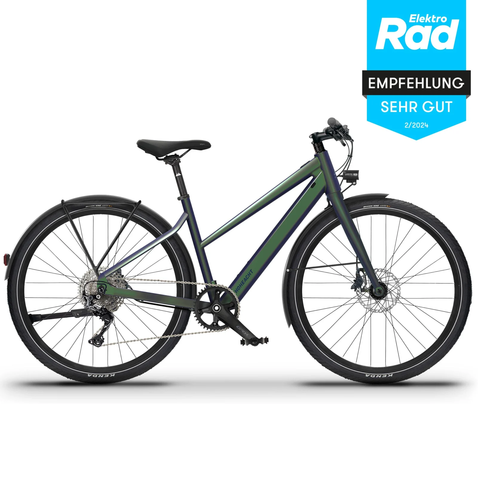 HoheAcht LUMO Tereno Trapez e-bike in de kleur donkergroen
